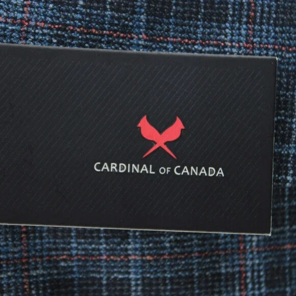Cardinal of Canada NWT 100% Wool Sport Coat Size 38R US In Blue w/ Coral Plaid